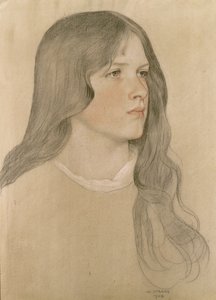 Lányportré, 1904 (színes ceruza papíron)