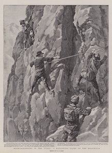 Hegymászás Tirolban, veszélyes hegymászás a Dolomitokon alkotó: William T. Maud