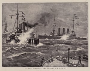 A haditengerészeti manőverek, H M S Benbow in a Heavy Sea
