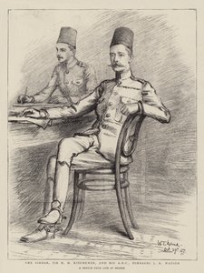 A Sirdar, Sir H H Kitchener és az ADC-je, Bimbashi J K Watson alkotó: William T. Maud
