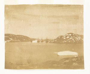 Kilátás az öbölön át a Belcher kapitány parancsnoksága alatt álló Franklin kutatóhajók felé. alkotó: William Thomas Domville