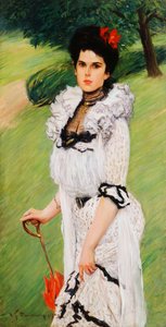 A fehér ruha – Egy fiatal nő portréja a parkban, 1903