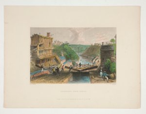 Lockport, Erie-csatorna, Nathaniel Parker Willis illusztrációja alkotó: William Tombleson
