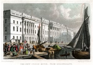 Az új vámház, Billingsgate-ből, City of London, 1830.