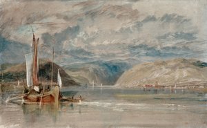 Rüdesheim, kilátás a Binger Lochra alkotó: Joseph Mallord William Turner