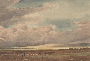 Salisbury-síkság Old Sarum-mal a távolban, Wiltshire, 1810-62. alkotó: Joseph Mallord William Turner