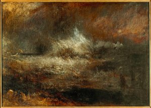 Viharos tenger lángoló roncsokkal alkotó: Joseph Mallord William Turner