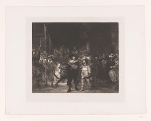éjjeli Őrség Az amszterdami II. kerület tisztjei és más fegyveresei Frans Banninck Cocq kapitány és Willem van Ruytenburch hadnagy vezetésével, akiket „éjszakai őrségnek” neveznek. alkotó: William Unger