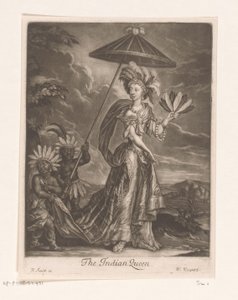 Anne Bracegirdle portréja királynőként Az indiai királynő (cím a tárgyon) alkotó: William Vincent