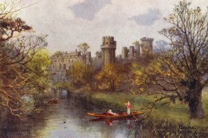 Warwick kastély, a hídról (színes litó)
