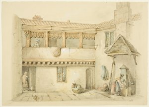 Barnstaple Almshouses, Old Market (ceruza és akvarell papíron)