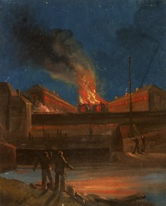 Bristol Riots: The Gaol Burning, 1831 körül (olaj, papír)