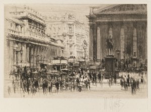 London Set: Bank (a Royal Exchange-szel) alkotó: William Walcot