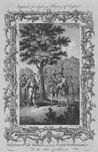 Hengest és Horsa találkozik Vortigern királlyal Thanet szigetén, 1773-ban.