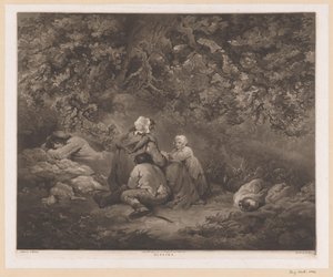 Pihenő család egy erdőben Gipsz (cím a tárgyon) alkotó: William Ward