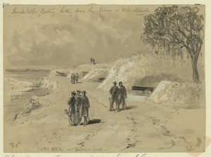 A Thunderbolt akkumulátor a folyóra néz alkotó: William Waud
