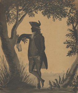 Fiatal férfi egy fának dőlve egy könyvvel, kb. 1780-89. alkotó: William Wellings