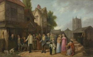Jelenet egy fogadón kívül, talán Long Ashtonban, Bristolban, 1824 körül (olaj a panelen)