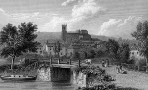 Hythe a csatornahídról, metszette E. Finden, 1829