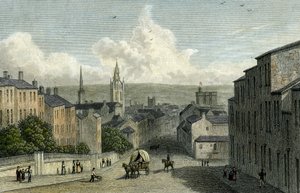 Newcastle a Westgate Hillről, Edward Finden metszete, 1830