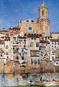 Gerona, a katedrális (színes litó) alkotó: William Wiehe Collins