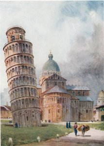 Pisa. A Campanile és a Dóm (színes litó) alkotó: William Wiehe Collins