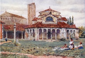 Torcello. Sta Fosca és a katedrális (színes litho) alkotó: William Wiehe Collins
