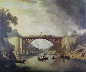 Az öntöttvas híd Coalbrookdale közelében, 1780 körül