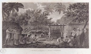 Emberáldozat Tahitin a Csendes-óceán déli részén, 1773