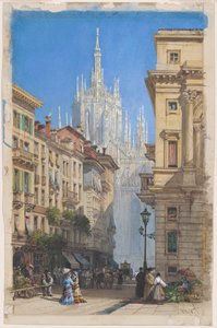 A milánói dóm a mellékutcából alkotó: William Wyld