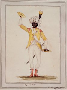 Egy cintányér, Sir William Young „A Bucks Militia egyenruhái rajzai” című művéből alkotó: William Young