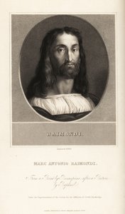 Marcantonio Raimondi olasz metsző portréja, 1470-1534 körül alkotó: William the Younger Holl