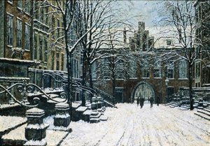 Mariacka utca, Gdansk in Winter, 1920 körül (olaj, vászon) alkotó: Willibald Werner