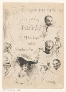 Eugène Delâtre nyomtató névjegykártyája Párizsban alkotó: Willibald Wolf Rudinoff