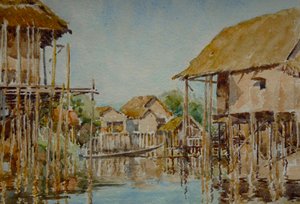 903 Pauk-Pa falu (1), Inle-tó alkotó: Wilson Clive