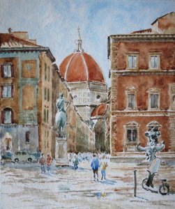 951 Piazza SS Annunziata, a felhőszakadás után alkotó: Wilson Clive