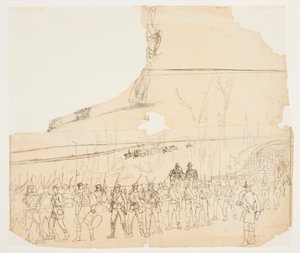 Gyalogoszlop márciusban alkotó: Winslow Homer