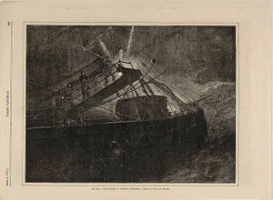 Tengeren – elhaladó gőzös jelzése alkotó: Winslow Homer