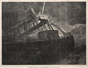 A tengeren, jelzés egy elhaladó gőzhajónak alkotó: Winslow Homer
