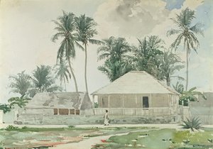 Kabinok, Nassau, 1885 (wc és ceruza papíron) alkotó: Winslow Homer
