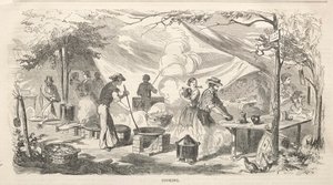 Tábori találkozó vázlatai: Főzés, 1858. alkotó: Winslow Homer
