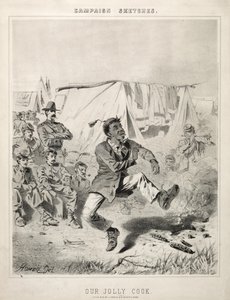 Kampányvázlatok: Vidám szakácsunk, 1863. alkotó: Winslow Homer
