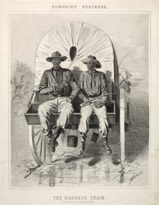 Kampányvázlatok: A poggyászvonat, 1863. alkotó: Winslow Homer