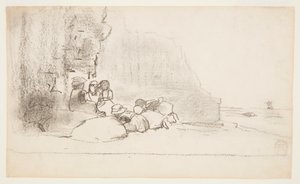 Gyermekek játszanak a tengerparton, Cullercoats, Anglia alkotó: Winslow Homer