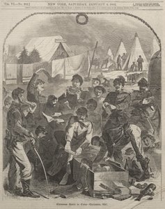Karácsonyi csomagok a táborban – Karácsony, 1861 alkotó: Winslow Homer
