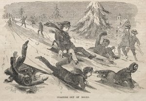 Coasting Out of Doors, 1857. alkotó: Winslow Homer