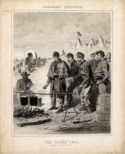 Kávéhívás, illusztráció a „Kampányvázlatokból” alkotó: Winslow Homer