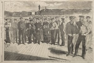Az Egyesült Államok „Colorado” nevű gőzös szlúpjának legénysége, Bostonból kiszállítva, 1861. június alkotó: Winslow Homer