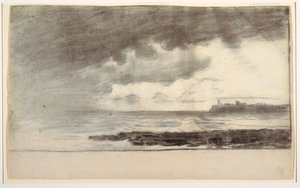 Rajz, Cullercoats-i öböl, Anglia, 1881 alkotó: Winslow Homer