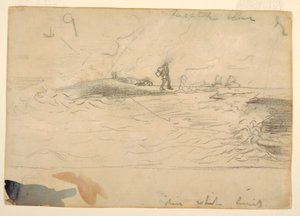 Rajz, tengerparti jelenet, Anglia, 1881-82 alkotó: Winslow Homer